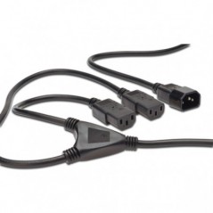 DIGITUS POWER CORD SPLITTER C14 - 2X C13 M/F 1.7M PRETO