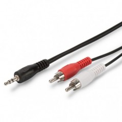 DIGITUS CABO AUDIO STEREO 3.5MM 2xRCA SHIELDED - 5MT
