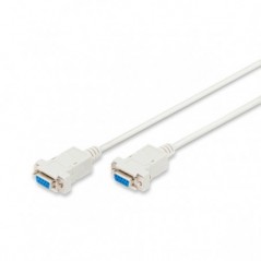 DIGITUS ZERO-MODEM CABO D-SUB9 F/F 3.0M SNAP-HOODS CINZA