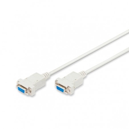 DIGITUS ZERO-MODEM CABO D-SUB9 F/F 3.0M SNAP-HOODS CINZA