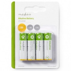 NEDIS PILHAS ALCALINAS LR6 AA 1.5V BLISTER 4 UNDS