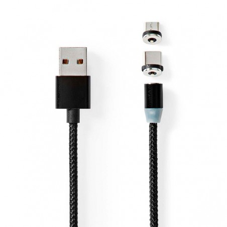 NEDIS CABO USB-A MACHO / USB-C & MICRO-B MACHO 10W MAGNETIC