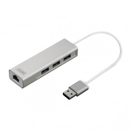 DIGITUS HUB 3xUSB 3.0 + GIGABIT ADAPTER (10/100/1000)