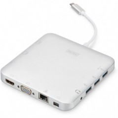 DIGITUS DOCKING STATION UNIVERSAL USB TYPE-C, C/ 11 PORTAS -