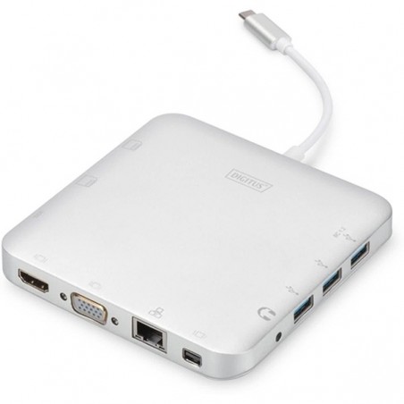 DIGITUS DOCKING STATION UNIVERSAL USB TYPE-C, C/ 11 PORTAS -