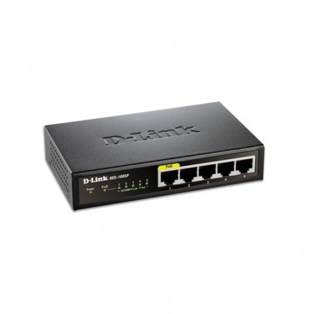 D-LINK SWITCH 5x10/100MBPS 1/POE PORT METAL CASE,FANLESS