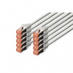 DIGITUS CHICOTE CAT 6 S-FTP LSZH 0.25MT PACK 10 CINZA
