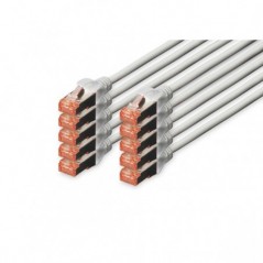 DIGITUS CHICOTE CAT 6 S-FTP LSZH 0.5MT PACK 10 CINZA