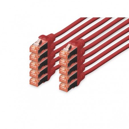 DIGITUS CHICOTE CAT 6 S-FTP LSZH 2MT PACK 10 VERMELHO