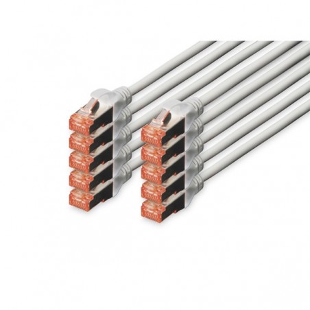 DIGITUS CHICOTE CAT 6 S-FTP LSZH 5MT PACK 10 CINZA