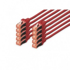 DIGITUS CHICOTE CAT 6 S-FTP LSZH 5MT PACK 10 VERMELHO
