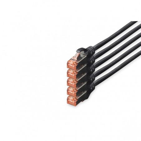 DIGITUS CHICOTE CAT 6 S-FTP LSZH 10MT PACK 5 PRETO