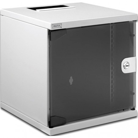 DIGITUS BASTIDOR MURAL 10" 6U 330x312x300MM P.VIDRO CINZA