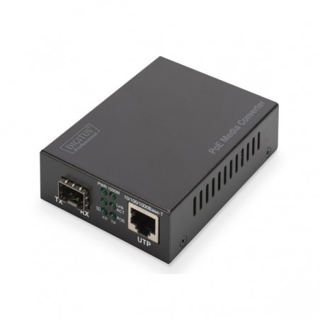 DIGITUS POE AT MEDIA CONVERTER SFP 10/100/1000BASE-T TO SFP