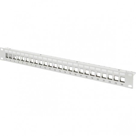 DIGITUS PATCH PANEL MODULAR 19" 24P 1U KEYSTONE VAZIO CINZA