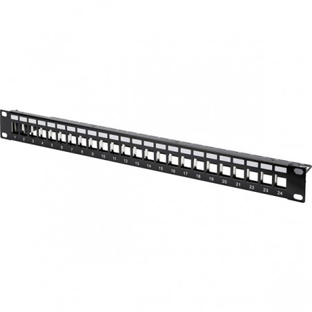 DIGITUS PATCH PANEL MODULAR 19" 24P 1U KEYSTONE VAZIO PRETO