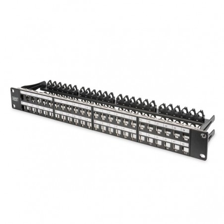 DIGITUS MODULAR PATCH PANEL SHIELDED 48-PORT LABEL FIELD 1U