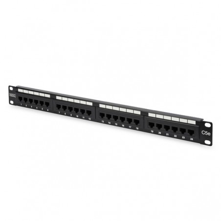 DIGITUS PATCH PANEL 19" 24P CAT5E 1U PRETO