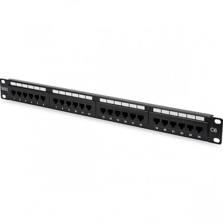 DIGITUS PATCH PANEL 19" 24P CAT6 1U UTP PRETO