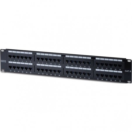 DIGITUS PATCH PANEL 19" 48P CAT6 2U UTP - PRETO