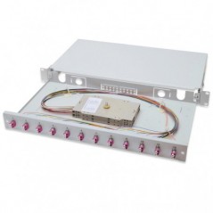 DIGITUS FIBER OPTIC SLIDING SPLICE BOX, 1U, EQUIPPED, LC, OM