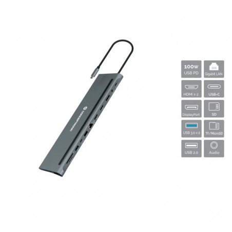 CONCEPTRONIC DOCK USB-C TRIPLE DISPLAY 2xHDMI 1xDP 1xRJ45 CR