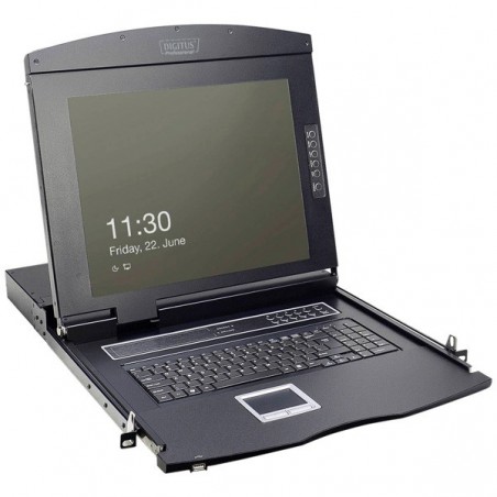 DIGITUS 17" TFT CONSOLA 1 PORT KVM ESP KEYBOARD PRETO
