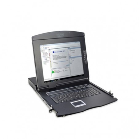 DIGITUS 17" TFT CONSOLA 1 PORT KVM ES KEYBOARD PRETO