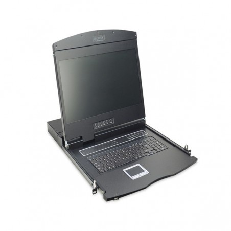 DIGITUS 19" TFT CONSOLA 1 PORT KVM DE KEYBOARD PRETO