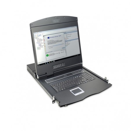 DIGITUS 19" TFT CONSOLA 1P VGA KVM SWITCH TECLADO US PRETO