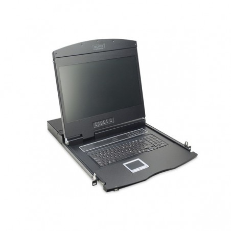 DIGITUS 19" TFT CONSOLA 16P VGA KVM SWITCH TECLADO US PRETO