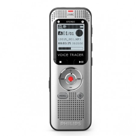 PHILIPS GRAVADOR DE VOZ DIGITAL 2 MICROFONES 8GB DVT2015