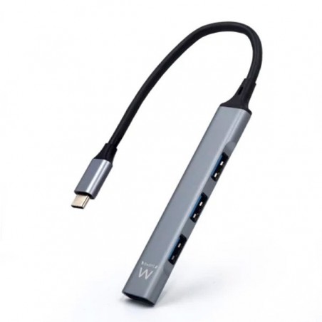 EWENT HUB USB-C 3x USB + 1x USB 3.0 SLIM SILVER