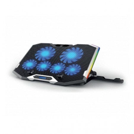 EWENT NOTEBOOK COOLING 15.6" 6x FANS LCD DISPLAY LED RGB HUB