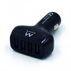 EWENT CHARGER USB DC CAR 4 PORT 9.6A 48W BLACK