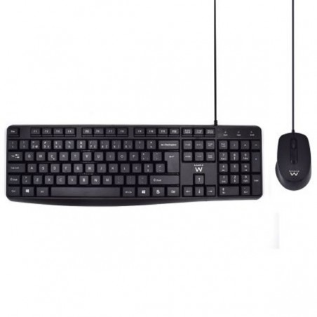 EWENT KIT TECLADO + RATO SILENT PT BLACK