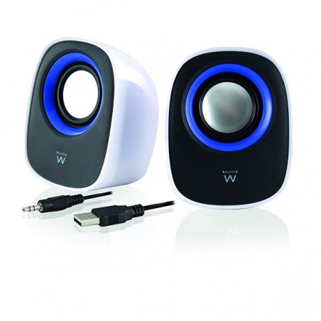 EWENT SPEAKER SET 2.0 5W RMS VOLUME CONTROL USB POWERED WHIT