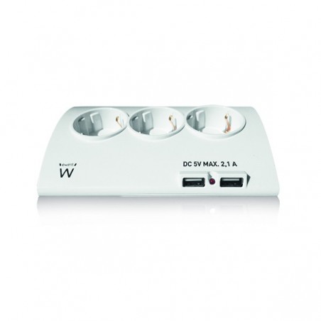 EWENT EXTENSAO ELETRICA 5 TOMADAS DESKTOP 1.5M + 2USB PORTS