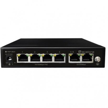 LEVELONE SWITC 6-PORT FAST ETHERNET 4-PORT POE 802.3AF/AT