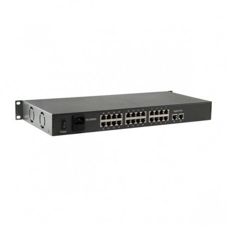 LEVELONE SWITCH 20-PORT FAST ETH POE 16 POE OUTPUTS 2 X GIGA