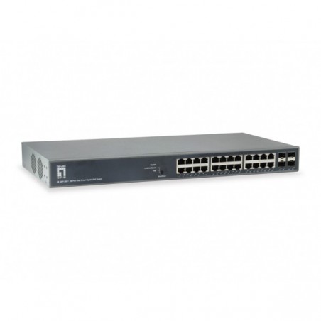 LEVELONE SWITCH 28-PORT FAST ETH POE SWITCH 24 POE OUTPUTS 2