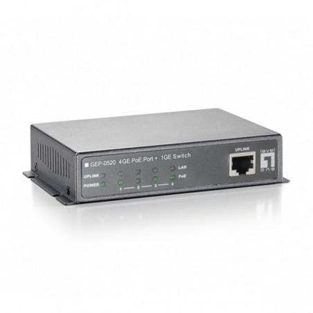 LEVELONE SWITCH 5x10/100/1000-4xPOE(POWER BUDGET 61.6W) PROM