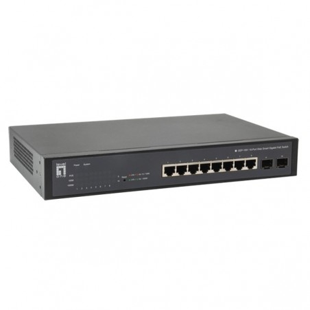 LEVELONE SWITCH 10X1000 POE 70W- 8XPOE- 2XGIGABIT SFP WEBSMA
