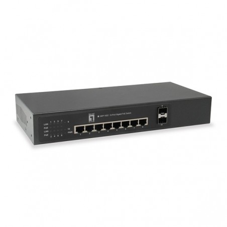 LEVELONE SWITCH 8x10/100/1000 L2 MANAGED + 2xSFP POE-PLUS MA