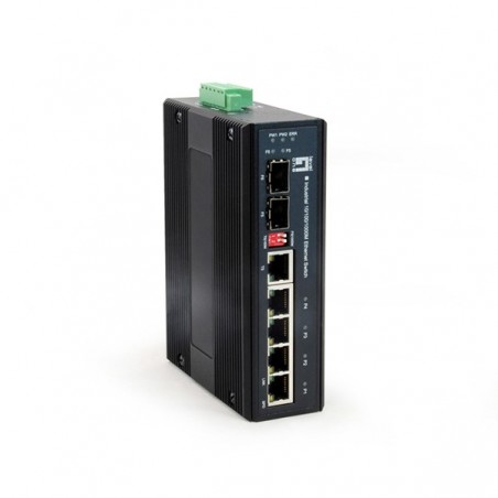 LEVELONE SWITCH 4X 802.3AF/AT POE + 1 SFP + 1 COMBO -40 TO 7