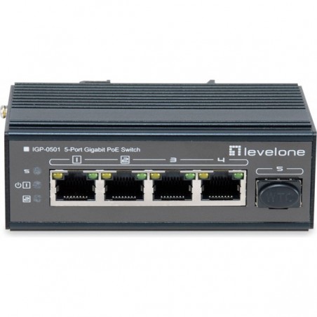 LEVELONE SWITCH 5-PORT GIGABIT PoE INDUSTRIAL DIN-RAIL -30°C