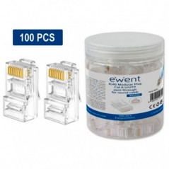 EWENT PACK 100 FICHAS MODULARES RJ45 CAT6 U/UTP AWG23-26 CON