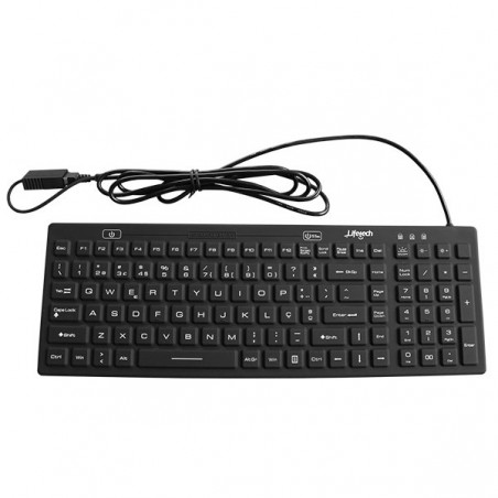 LIFETECH KEYBOARD SILICONE HIGIENIZÁVEL / LAVÁVEL USB PRETO