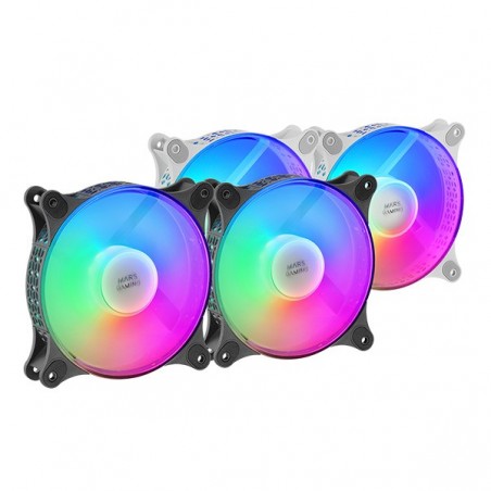 MARS GAMING VENTOINHA MFDUO 12CM 2XFAN KIT FRGB ULTRA SILENT