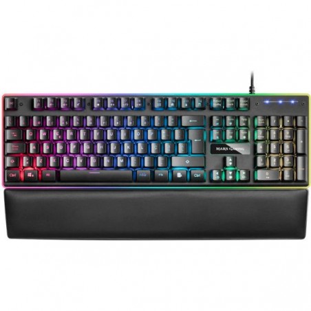 MARS GAMING TECLADO MK320 MECHANICAL RGB PADDED PALMREST BLA
